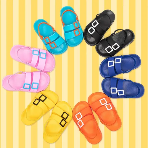 Miniatura 6 de HOBIBEAR Sandalias de exterior para niños y niñas, zapatos planos con punta cerrada, zapatos de agua para niños, zapatos de playa de verano