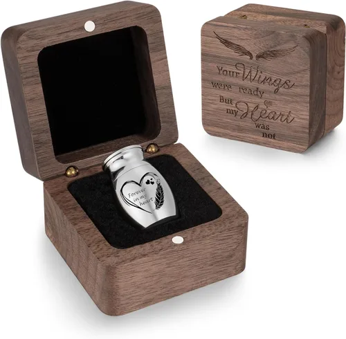 Miniatura 11 de Dletay Mini urnas para cenizas humanas, pequeñas urnas de cremación para hombres y mujeres, recuerdo de cenizas con caja cuadrada de madera de 1.18
