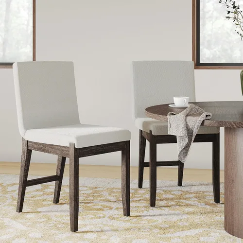 Miniatura 13 de Nathan James Gracie - Silla de comedor moderna, silla de comedor tapizada, lino natural/marrón claro, juego de 4 Lino marrón claro cepillado