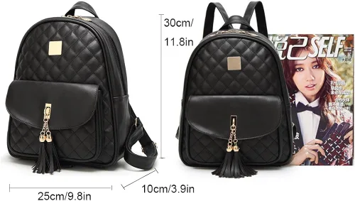 Miniatura 4 de I IHAYNER - Morral informal de cuero acolchado con diseño simple para mujer