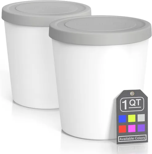 Miniatura 7 de BALCI - Recipientes de helado de alta calidad (paquete de 6 - 1 cuarto de galón, 16 oz y 8 oz), perfecto para congelador, cubetas de almacenamiento