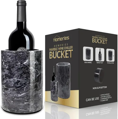 Miniatura 9 de Cubo Enfriador de Vino de Mármol Homeries - Enfriador de Vino y Champán para Fiestas, Cena – Mantiene el Vino y las Bebidas Frías, Enfriadores