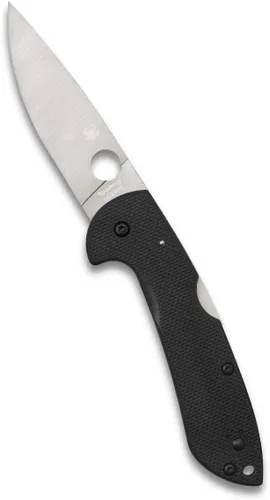 Spyderco Cuchillo Siren Premium con hoja de acero LC200N de 3.6 pulgadas y mango G-10 negro texturizado grueso - PlainEdge - C247GP