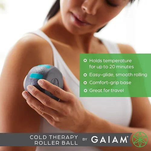 Miniatura 2 de Gaiam Restore Rodillo Masajeador (Terapia en Frío), Rodillo Muscular Ergonómico de 360° de Fácil Deslizamiento para Alivio de Todo el Cuerpo, Diseño