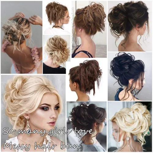 Miniatura 8 de Lativ - Extensiones de cabello con moño desordenado y peinado alborotado, scrunchies con banda elástica de goma, accesorios de cabello desordenado