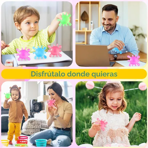 Miniatura 6 de Juguetes Fidget Pelotas Antiestrés para Niños, Juguetes Blanditos Squishy, Premios Fidget a Granel - Pelotas Sensoriales - Pelotas Antiestrés