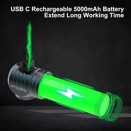 Miniatura 4 de Linterna frontal recargable – 1500 lúmenes en ángulo recto diadema LED, linterna impermeable para adultos al aire libre, camping, senderismo, pesca