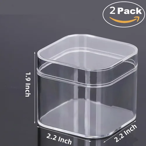 Miniatura 2 de Pequeña caja de acrílico Caja de exhibición transparente con tapa Almacenamiento de joyas Organizar contenedor Cajas de regalo de fiesta de boda