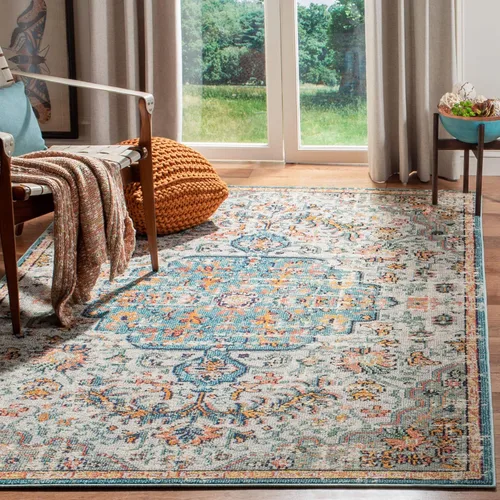 Miniatura 47 de SAFAVIEH Colección Madison MAD447B - Tapete bohemio con medallón antiguo y elegante, no desprende pelusa, para la sala, dormitorio, comedor