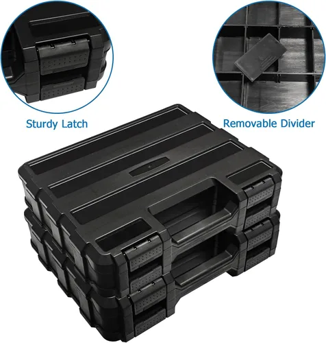 Miniatura 2 de Organizador de caja de herramientas de doble cara, caja de almacenamiento de hardware, organizador portátil de piezas pequeñas con divisores