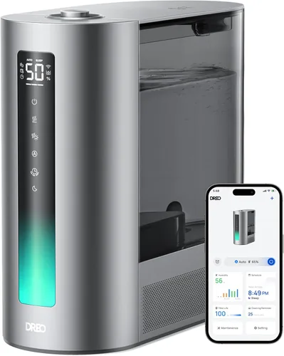Dreo - Humidificador de 6L para dormitorio, vapor cálido y frío inteligente para habitación grande, tiempo de funcionamiento silencioso de 60 horas