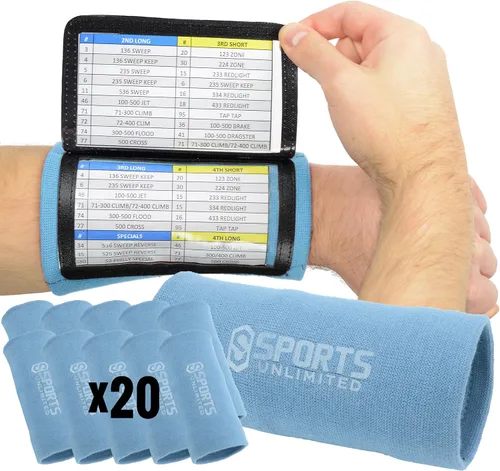 Miniatura 31 de Sports Unlimited Banda Instructora Triple para Adultos, Muñequeras de Fútbol para Jugadas, Muñequeras de Béisbol, Bandas de Brazo QB Negro