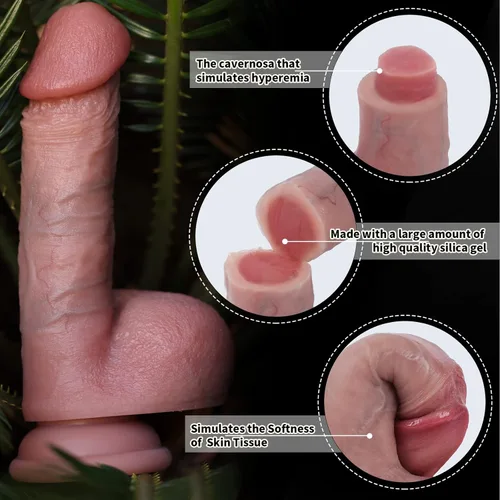Miniatura 3 de Dildo hecho a mano real de 6.88 pulgadas de Reproduction, consolador realista con ventosa fuerte, pene de silicona líquida suave y realista