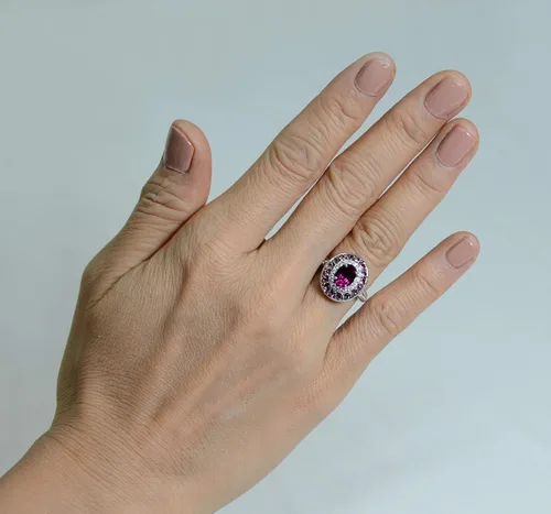 Miniatura 7 de RB Gems - Anillo de plata de ley 925 (0.315 x 0.236in, acabado rodiado, estilo clásico)