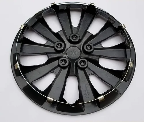 Miniatura 5 de Tapacubos de rueda para Nissan Sentra 2013-2019; 16 pulgadas; 10 radios; negro brillante; plástico; juego de 4; clip de acero de resorte; no es un