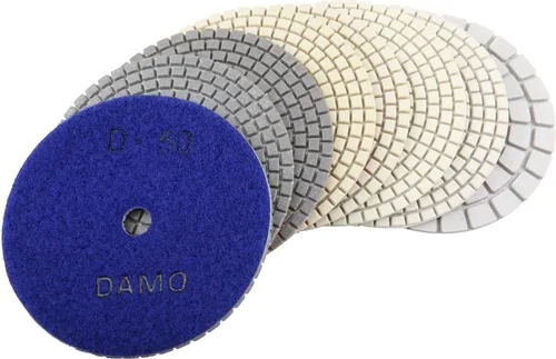 Miniatura 12 de DAMO Juego de 7 almohadillas de pulido de diamante seco de 4 pulgadas con soporte trasero para superficies de granito, hormigón y mármol