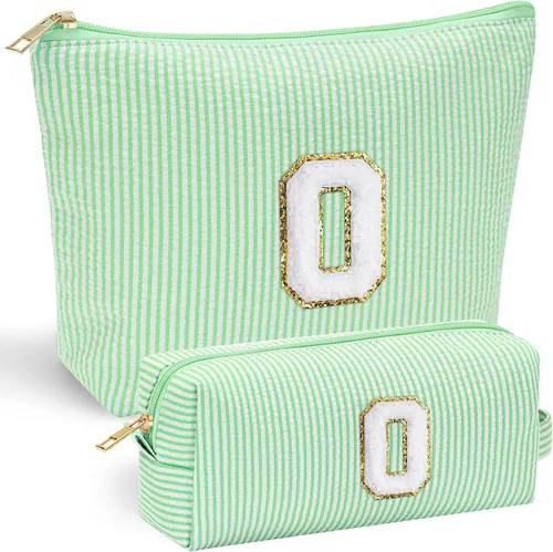 Miniatura 25 de YOOLIFE Regalos del Día de la Madre para mujeres, bolsa de maquillaje con inicial, bolsa de cosméticos, bolsa de maquillaje de viaje, regalos Rosado