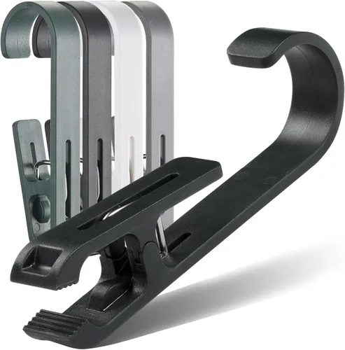 Miniatura 2 de Pinzas grandes para ropa, clips para toallas, 8 piezas de pinzas multiusos con gancho, pinzas fuertes de plástico para colgar ropa. Gancho en S
