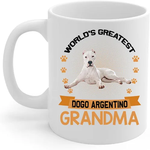 World's Greatest Lying Dogo Argentino Dog Grandma Regalos para mujeres Divertida taza de café de cerámica blanca Taza de té de cerámica blanca 11oz