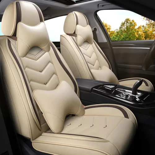 ADERN Fundas de asiento de automóvil para Nissan Altima 2001-2026, funda de asiento de automóvil de piel de napa premium, elegantes fundas de Beige