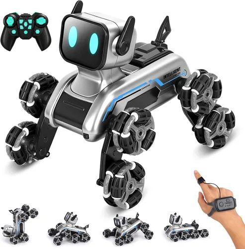 HuiJuKeJi Robot interactivo para perros de acrobacias a control remoto, detección de gestos y autos de control remoto de 2.4 GHz, ruedas mecánicas,