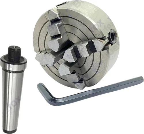 Miniatura 5 de Portabrocas de torno independiente de 4 mordazas, centro giratorio de 2-3/4 pulgadas 2.756 in roscado M14 x 1 Mini máquinas de torno perfecto