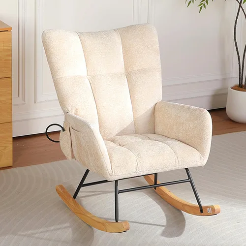 Sillas Mecedoras - Mecedora para habitación del bebé con bolsa de aire, silla mecedora de lectura para interiores, acogedoras sillas mecedoras