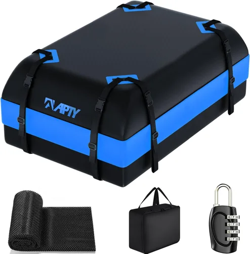 Miniatura 8 de APTY Bolsa de carga para techo de automóvil de 21 pies cúbicos, portaequipajes blando para techo para todos los vehículos con o sin parrillas