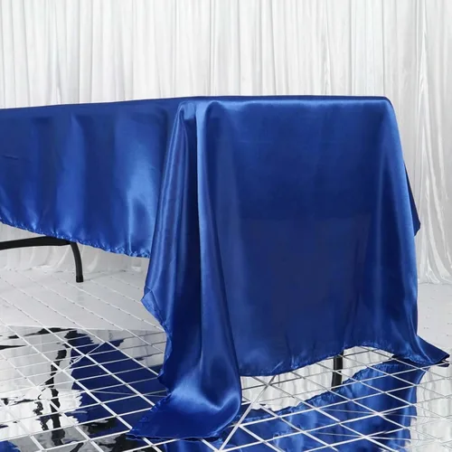 Miniatura 26 de Efavormart - Mantel rectangular de satén, 90 x 132 pulgadas, suave, oblongo, lavable, mantel decorativo de tela sedosa para bodas, fiestas, Plata