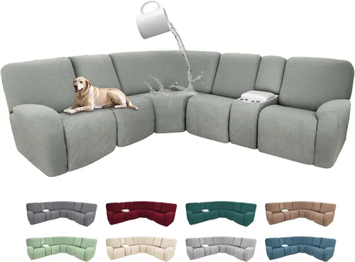 Miniatura 120 de Fundas de sofá reclinable seccional 100% impermeables para sofá reclinable en forma de L, funda de sofá modular de esquina en forma de L, fundas