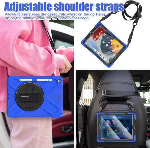 Miniatura 6 de BRAECNstock - Funda para Apple iPad de 9ª/8ª/7ª generación, de 10.2" 2021/2020/2019, funda protectora a prueba de golpes para niños, con protector