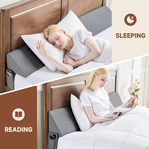 Miniatura 3 de IFNOW Almohada de cuña de cama de tamaño individual (40 x 6 x 10 pulgadas) para cabecero, relleno de espacio de colchón (0-8 pulgadas), cuña de cama
