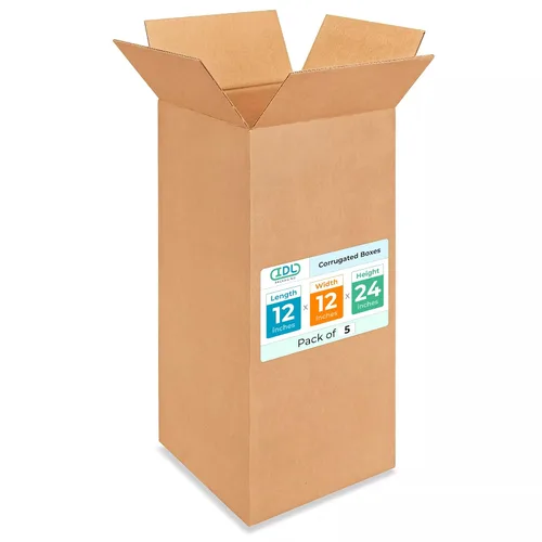 Miniatura 306 de IDL Packaging Paquete de 5 cajas de envío altas de 8 x 8 x 48 pulgadas, extra resistentes de 200 libras frente a caja regular, cajas de mudanza