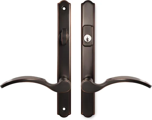 Miniatura 13 de House Guard Sistema de Manija para Puerta de Patio con Bisagras con Manija de Palanca, Juego de Cerradura de Mortaja Universal para Puertas de Latón