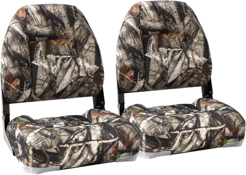 NORTHCAPTAIN Asiento plegable para barco de pesca con respaldo bajo, tornillos de acero inoxidable incluidos, Camo, 2 asientos B-Low Back-Camo(2