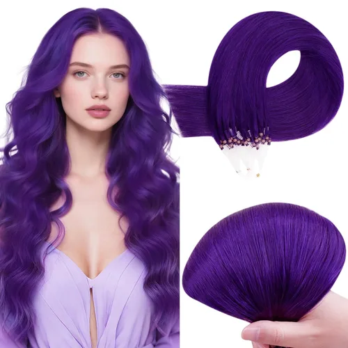 Miniatura 19 de RUNATURE Extensiones de cabello humano con punta en I Tip de 18 pulgadas, extensiones de cabello natural Remy para mujer, extensiones de cabello