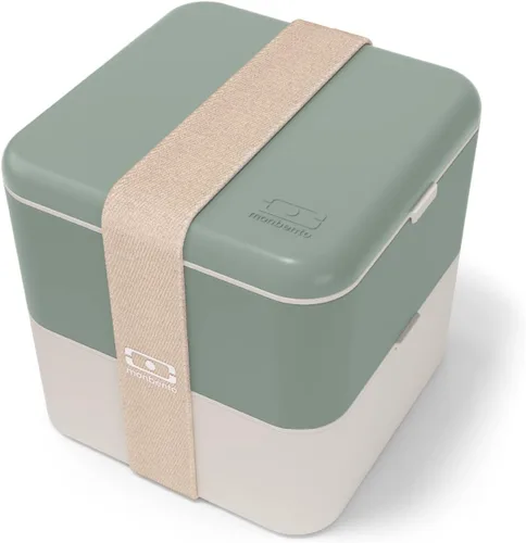 Miniatura 5 de monbento - Caja Bento grande MB Square Blossom con compartimentos - Lonchera a prueba de fugas para el trabajo y la preparación de comidas - Sin BPA