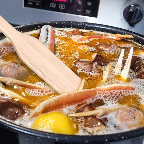 Miniatura 6 de Palo de mezcla grande de 36 pulgadas de madera para la cocina - Accesorios de cocina, cuchara de puré de madera para cocinar en ollas grandes