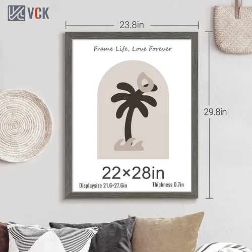 Miniatura 266 de VCK Marcos para póster de madera maciza de 22.375 x 34 pulgadas, marco de fotos A1 negro con montaje en pared, paquete de 3