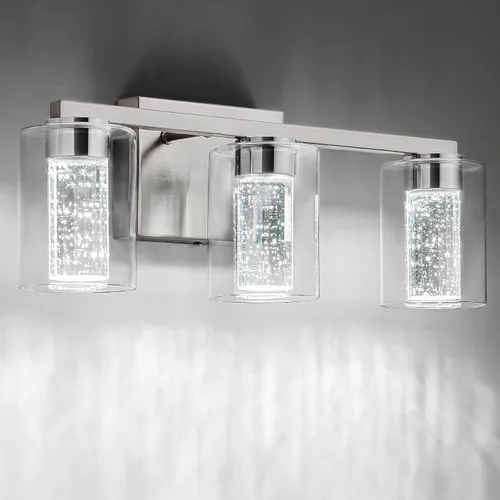 Miniatura 29 de SineRise Lámpara de tocador dorada de 3 luces con 3 modos de color (3000K/4000K/6000K), Accesorio de luz LED para baño con protección ocular, Luz