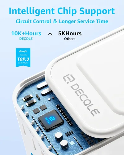 Miniatura 7 de Adaptador de viaje universal, adaptador de enchufe de viaje internacional con 2 puertos USB-C (GaN 65W) y 1 puerto USB-A, adaptador portátil todo