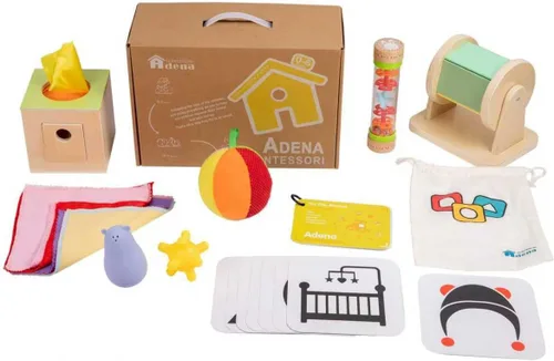Miniatura 7 de Kit de juego Adena Montessori para bebés de 7-12 meses, juguetes educativos de desarrollo cerebral de 6 en 1 para niños pequeños que incluyen primer