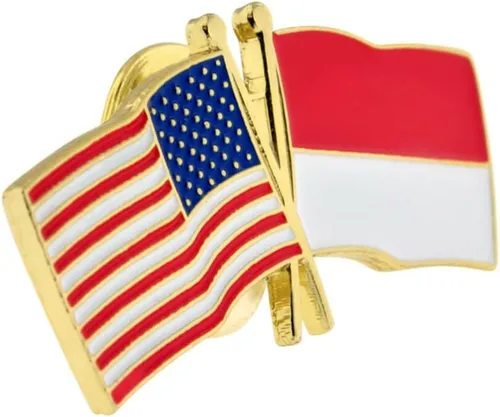 Miniatura 11 de PinMart Pin de solapa esmaltado con bandera de la amistad cruzada de Estados Unidos y el mundo