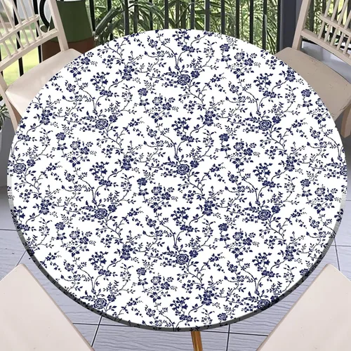Miniatura 44 de Round Fitted Tablecloth with Elastic Outdoor Table Cover Round Elastic Tablecloths for Tables Waterproof Wipeable Table Cloths for