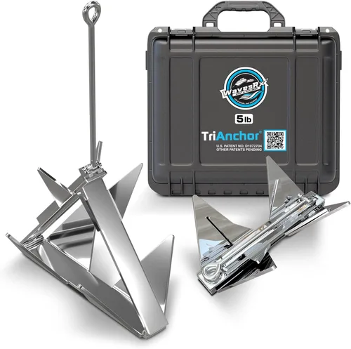 Miniatura 8 de WAVESRX TriAnchor - Stainless Steel Folding PWC & Boat Anchor Sets Instantly for Effortless Boat & Jet Ski Anchoring Compact Patent-Pending