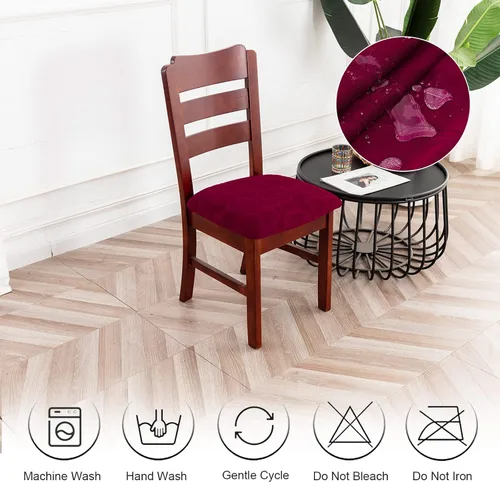 Miniatura 7 de Genina Fundas impermeables de asiento para silla de comedor, fundas elásticas para sillas de comedor, fundas protectoras para sillas de cocina