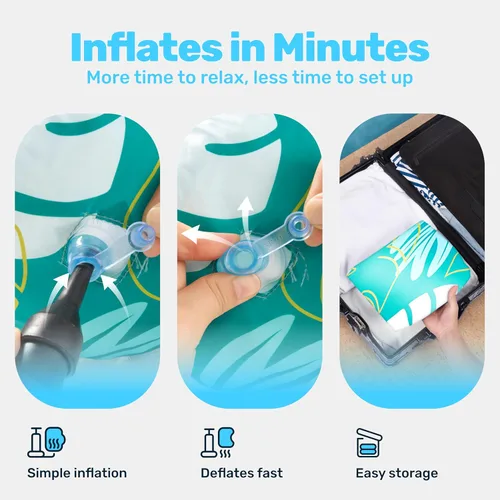 Miniatura 6 de Sloosh Flotadores de piscina para adultos, paquete de 2 sillas inflables de fideos con eslinga de tela suave, flotador flotante para piscina