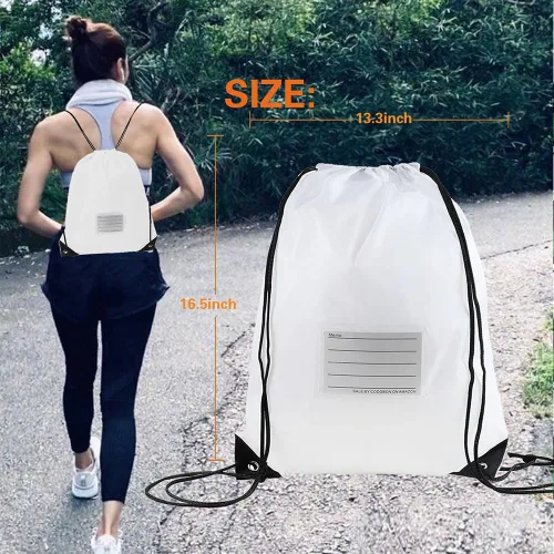Miniatura 17 de CODOBON Paquete de 20 bolsas con cordón, mochila de cuerda de dibujo a granel, bolsa de bricolaje para gimnasio, deportes, bolsa para mujeres