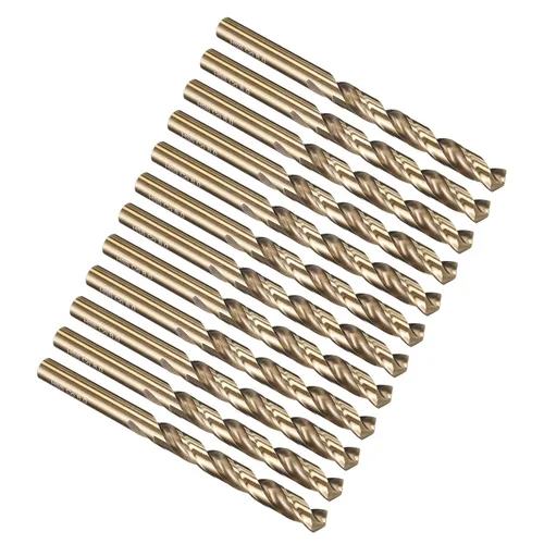 Miniatura 262 de PATIKIL Broca Jobber de 0.039 in, vástago recto M35 cobalto 5% acero de alta velocidad 135° acabado dorado para metal duro de acero inoxidable - 2