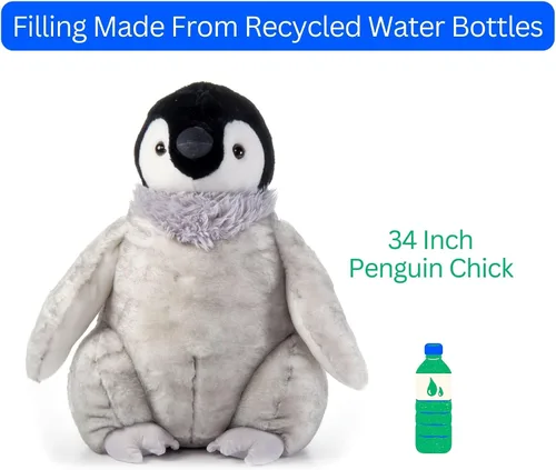 Miniatura 10 de The Petting Zoo Peluche de pingüino de pollito, regalos para niños, animales marinos Wild Onez, juguete de peluche jumbo de pingüino de 19 pulgadas